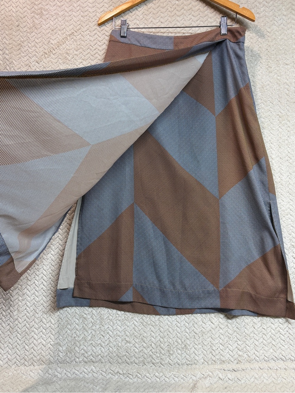 MM.LaFleur Size 10 Geometric Colorblock Midi Skirt Mod Retro Workwear 70s - Picture 8 of 11